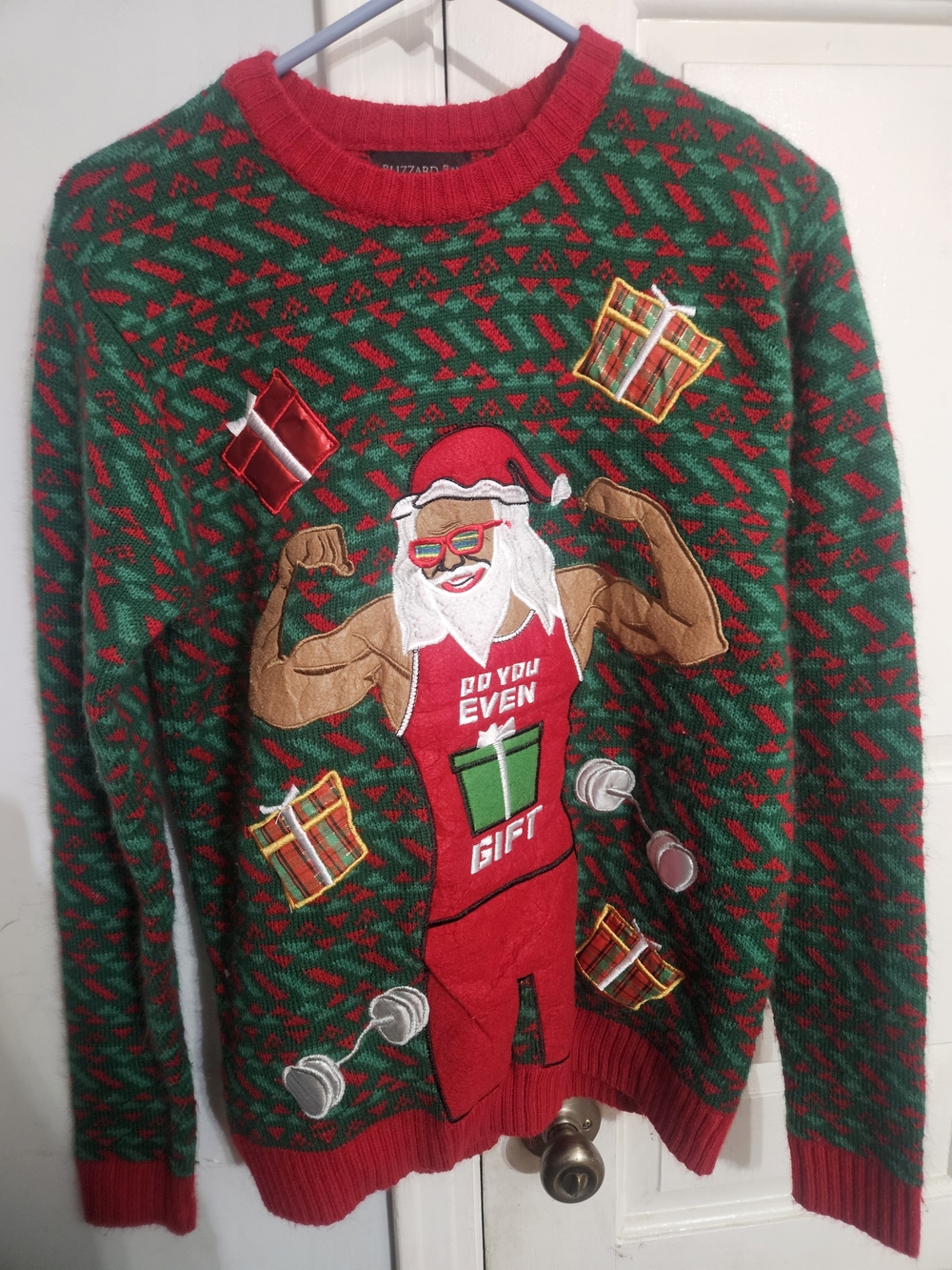 Blizzard Bay Santa Ugly Christmas Sweater Men's Size Small Long Sleeve Pullover
